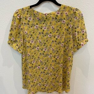 Loft Floral Yellow Women's Blouse